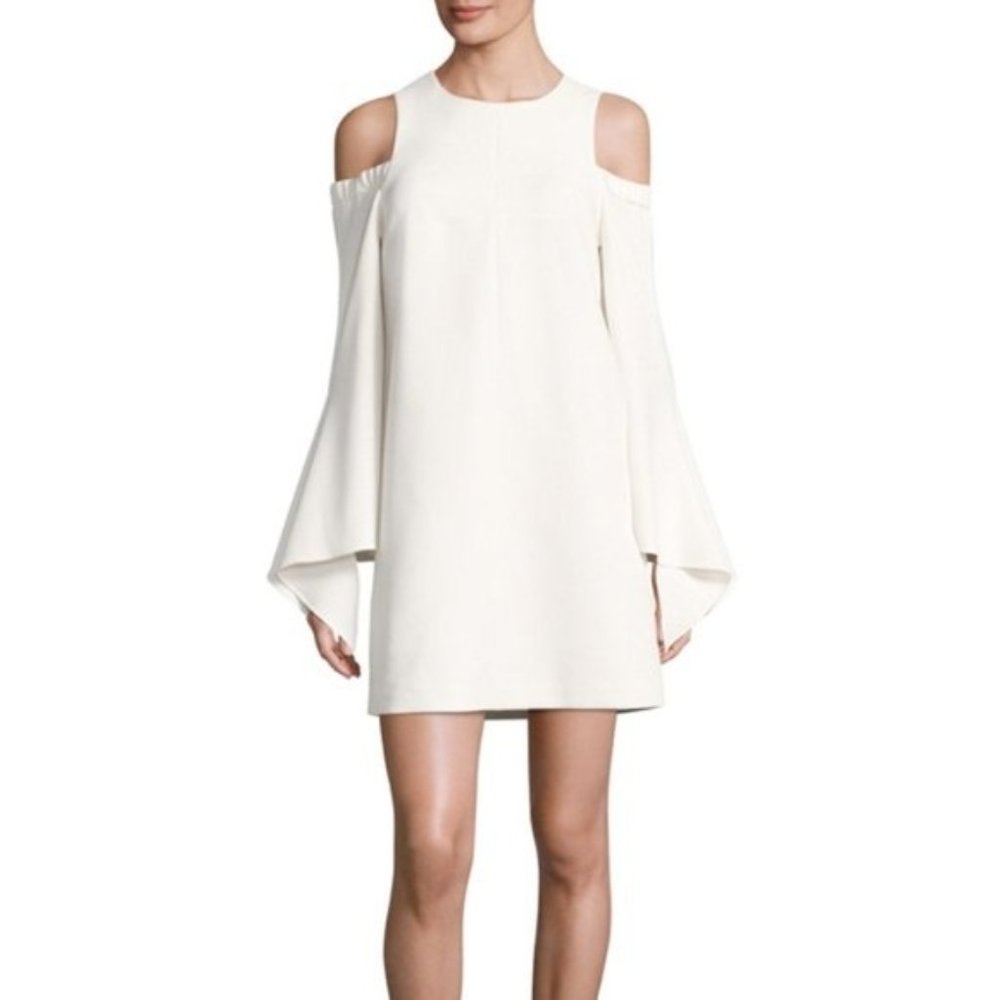 Tibi Could Shoulder Ivory Shift Dress
